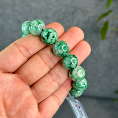 Natural Apple Green Jadeite Jade VIP Bracelet Size 13.7 mm