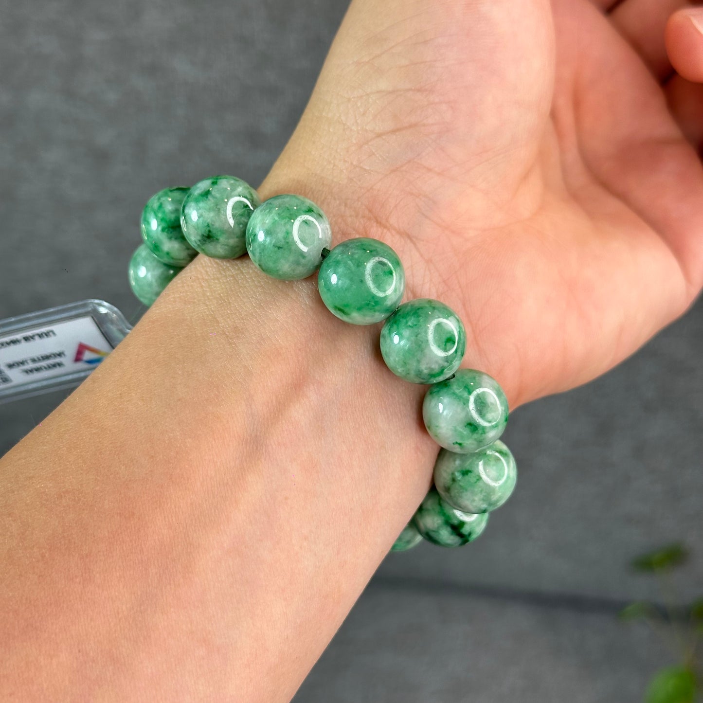Natural Apple Green Jadeite Jade VIP Bracelet Size 13.7 mm