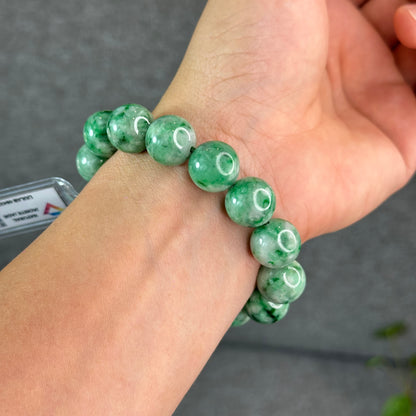 Natural Apple Green Jadeite Jade VIP Bracelet Size 13.7 mm