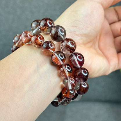 Natural Fire Quartz Bracelet Size 15 mm - High Quality