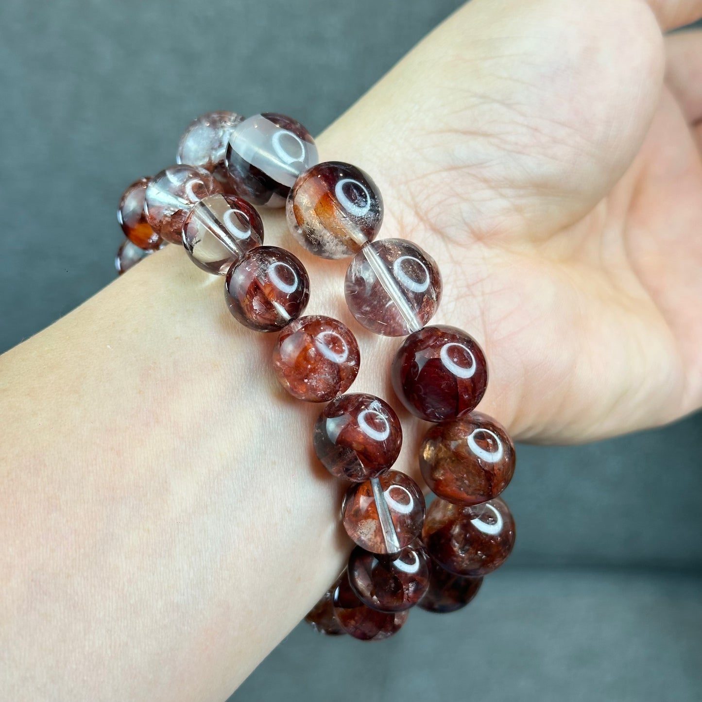 Natural Fire Quartz Bracelet Size 15 mm - High Quality