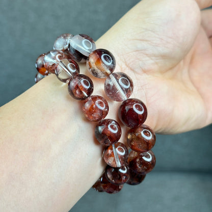Natural Fire Quartz Bracelet Size 15 mm - High Quality