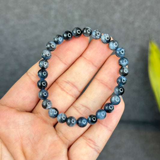 Natural Midnight Aquamarine Bracelet Size 6.5 mm