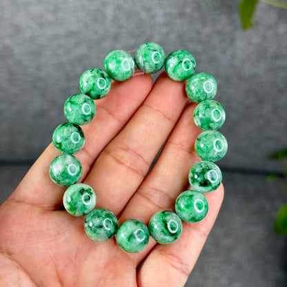 Natural Apple Green Jadeite Jade VIP Bracelet Size 12 mm