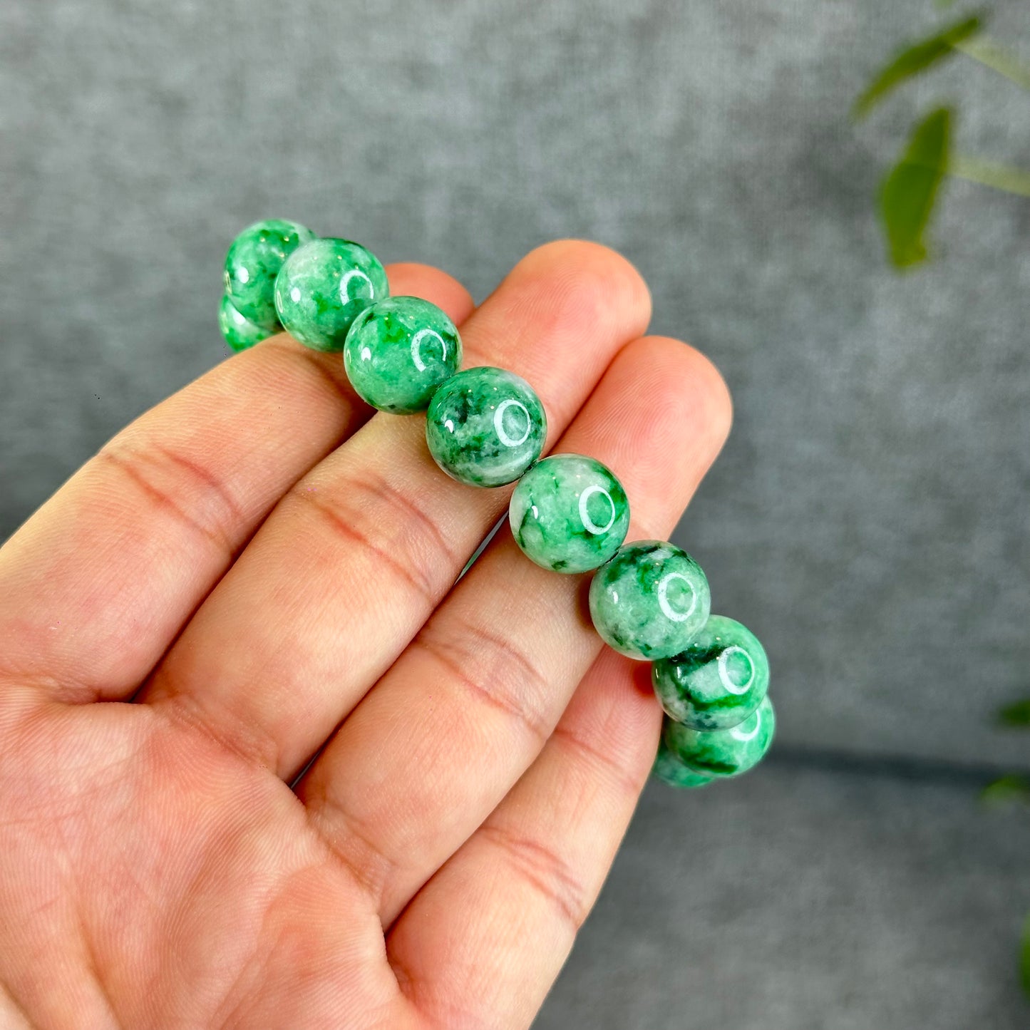 Natural Apple Green Jadeite Jade VIP Bracelet Size 12 mm