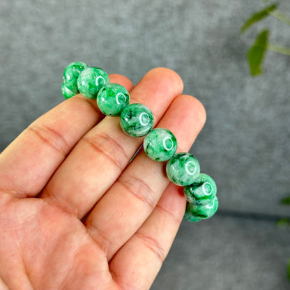 Natural Apple Green Jadeite Jade VIP Bracelet Size 12 mm