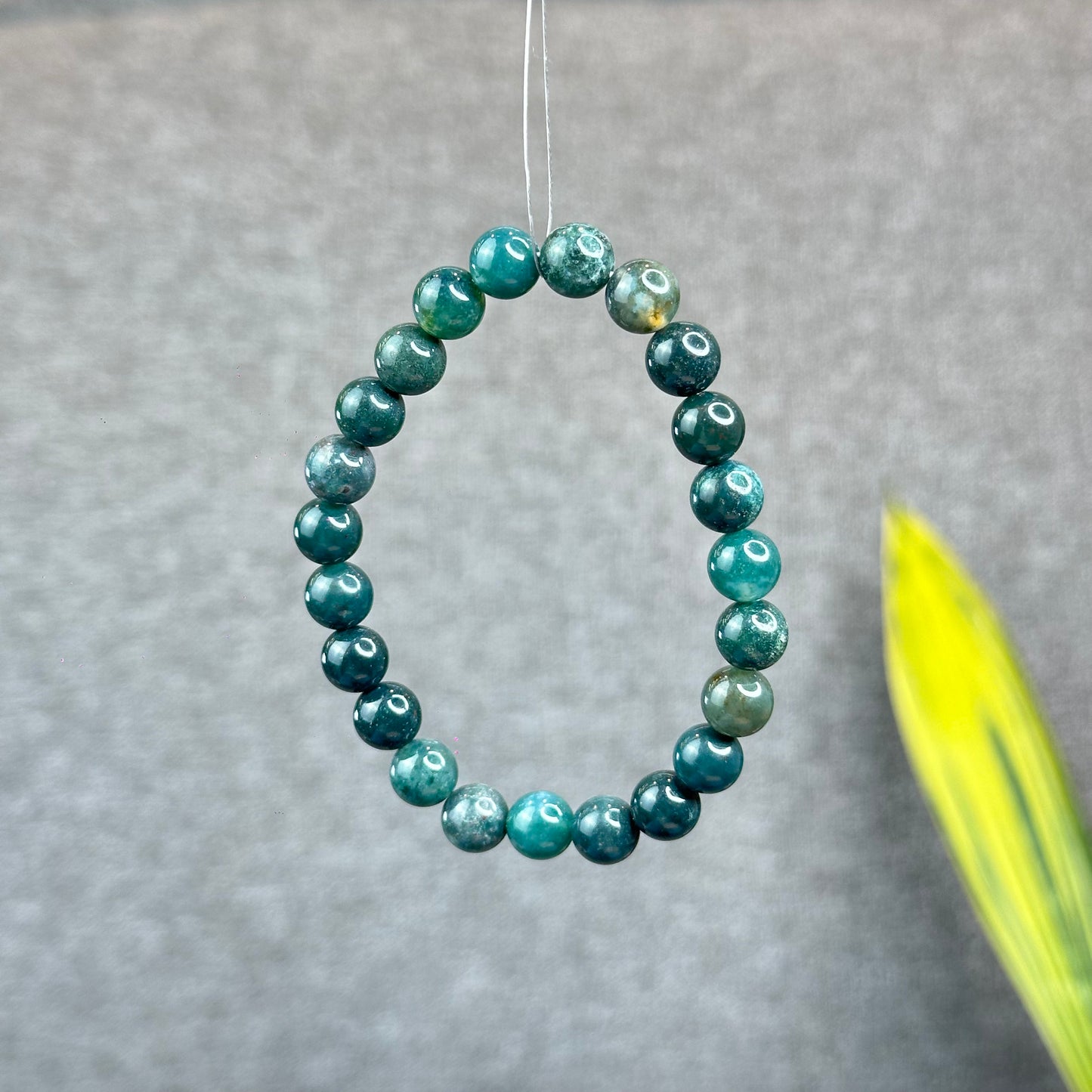 Natural Moss Agate Bracelet Size 8 mm