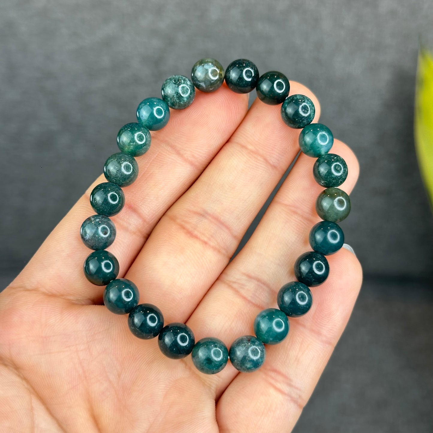 Natural Moss Agate Bracelet Size 8 mm