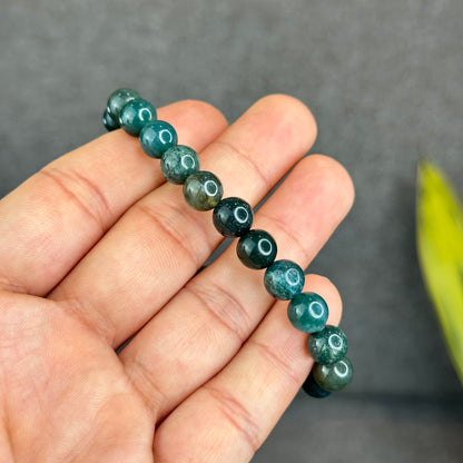 Natural Moss Agate Bracelet Size 8 mm