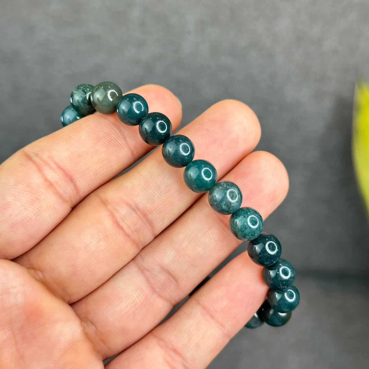 Natural Moss Agate Bracelet Size 8 mm