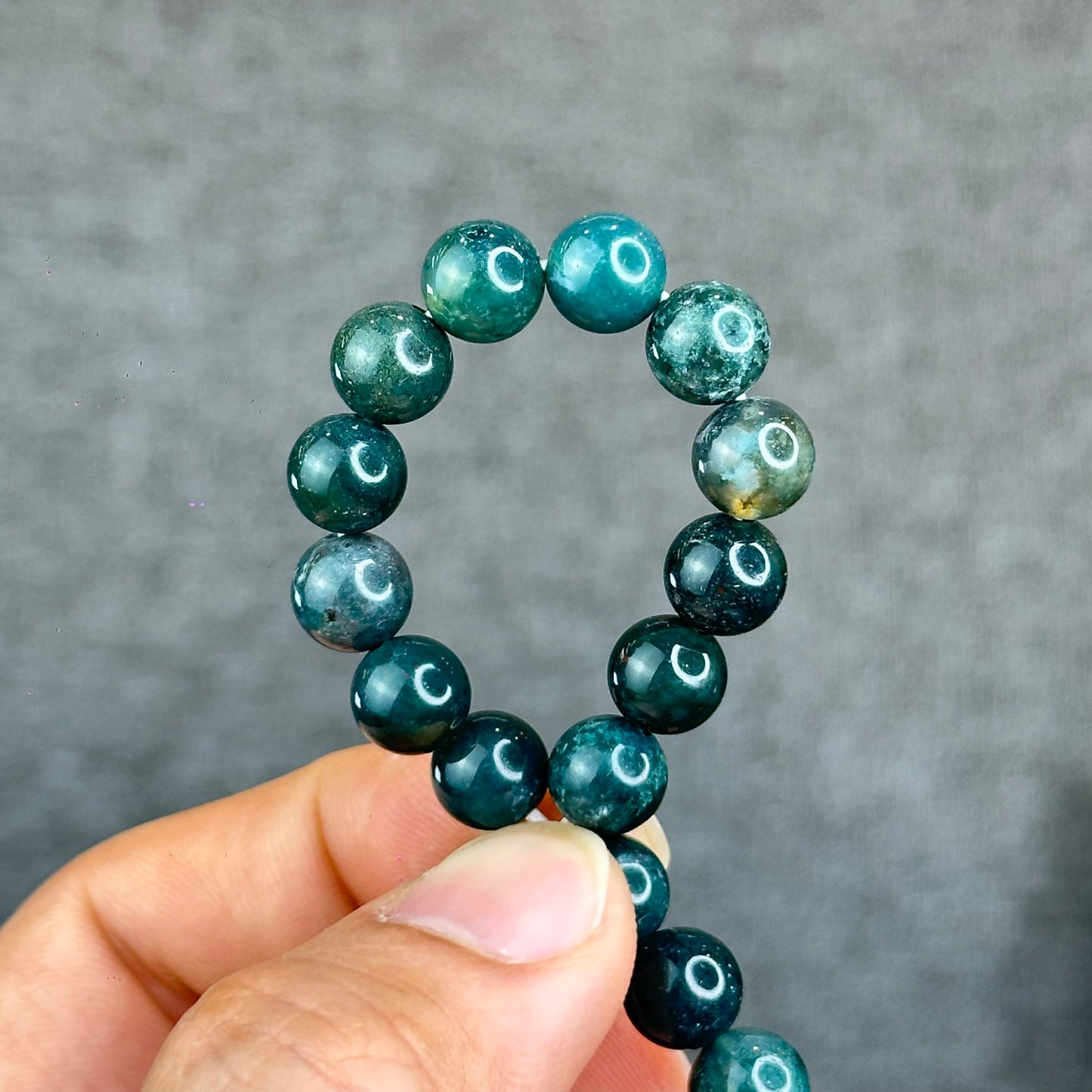 Natural Moss Agate Bracelet Size 8 mm