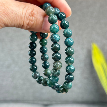 Natural Moss Agate Bracelet Size 8 mm