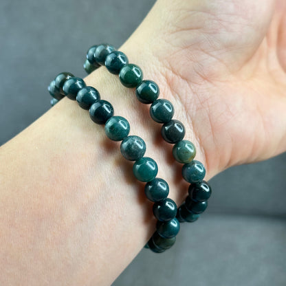 Natural Moss Agate Bracelet Size 8 mm