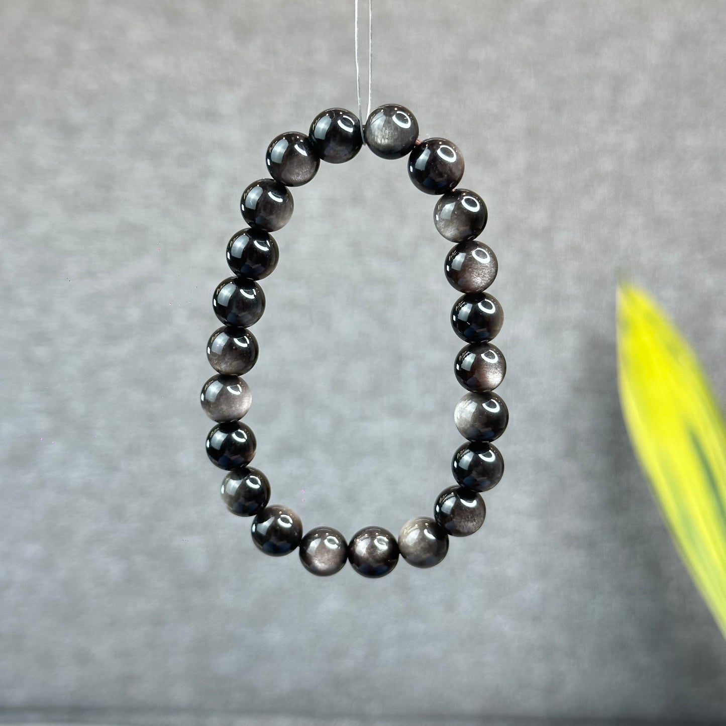 Natural Silver Obsidian VIP Bracelet Size 8 mm