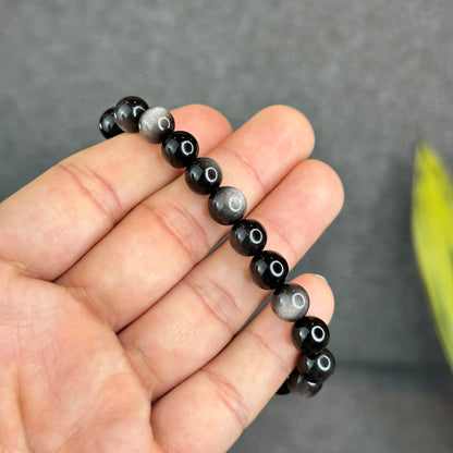 Natural Silver Obsidian VIP Bracelet Size 8 mm