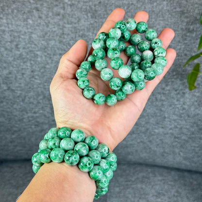 Natural Apple Green Jadeite Jade VIP Bracelet Size 13.7 mm