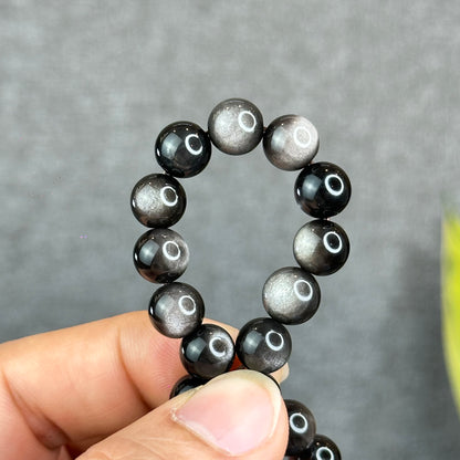 Natural Silver Obsidian VIP Bracelet Size 8 mm