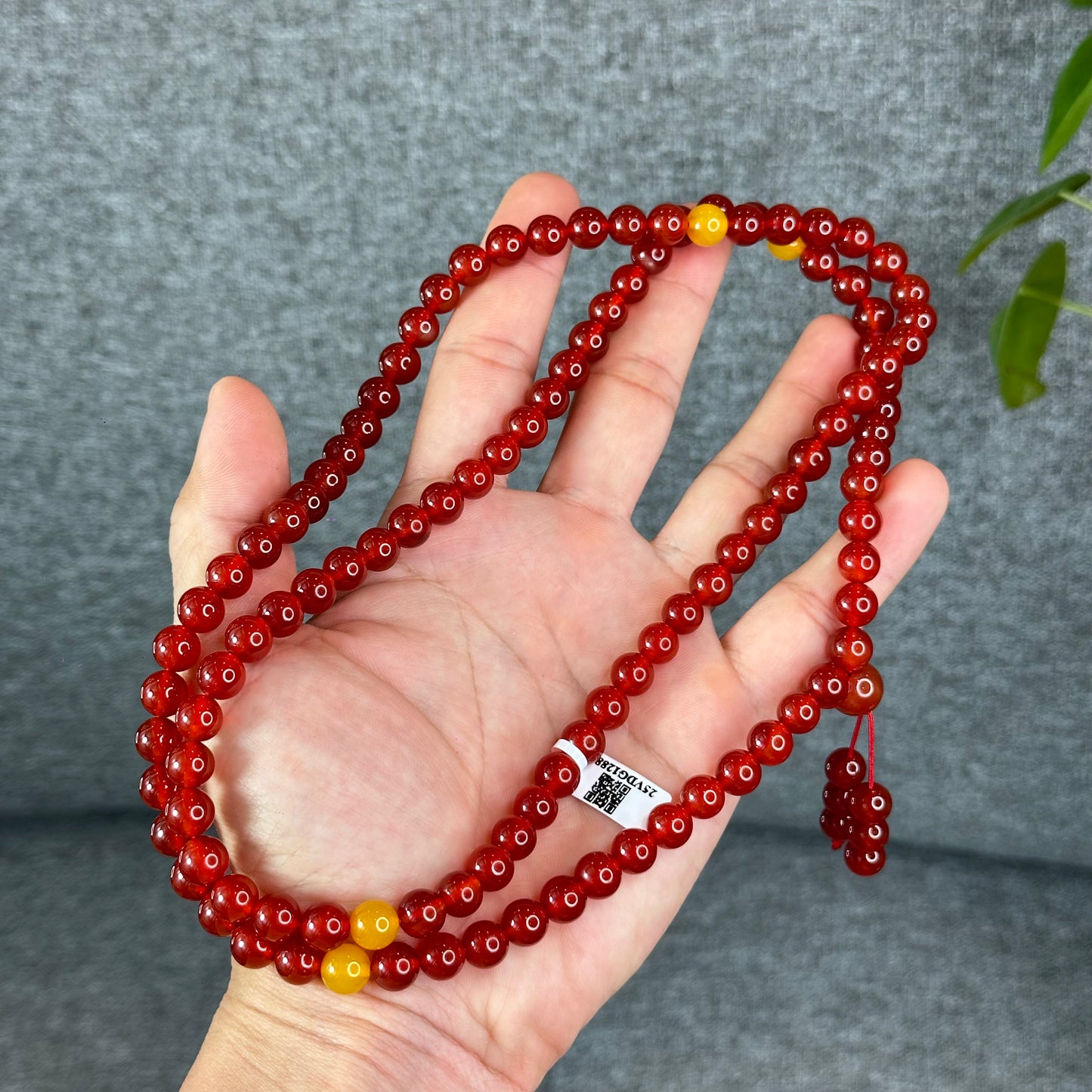 Natural Red Agate Triple Wrap Bracelet Size 8 mm