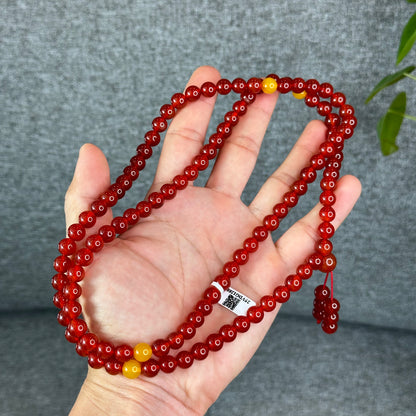 Natural Red Agate Triple Wrap Bracelet Size 8 mm
