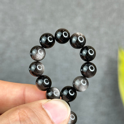 Natural Silver Obsidian VIP Bracelet Size 8 mm
