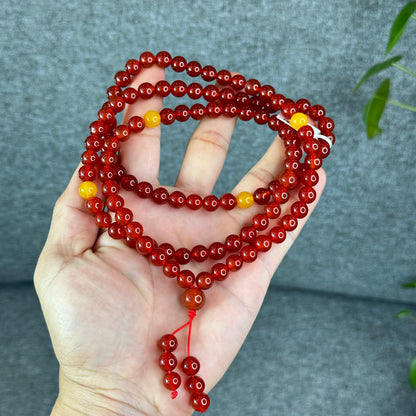 Natural Red Agate Triple Wrap Bracelet Size 8 mm