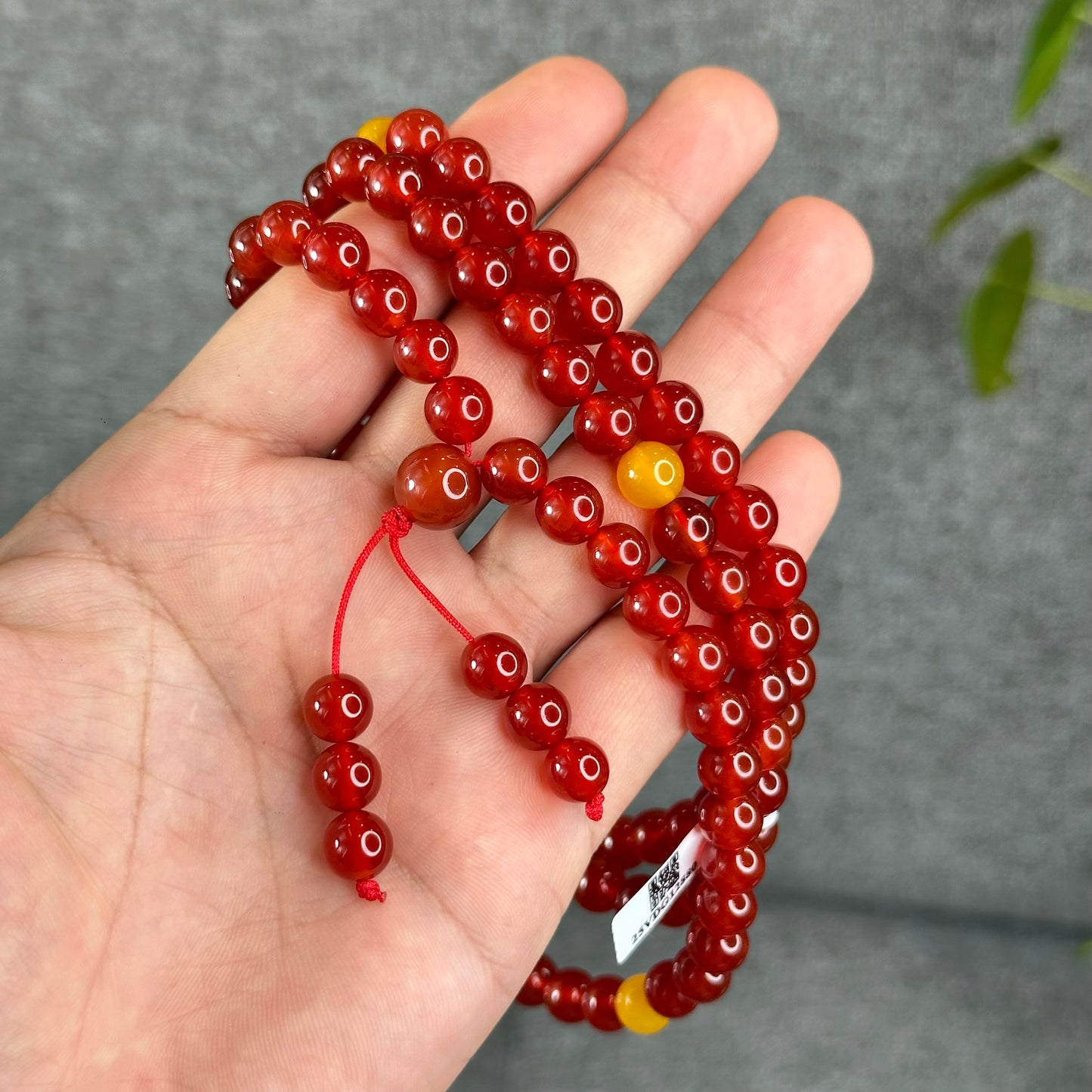 Natural Red Agate Triple Wrap Bracelet Size 8 mm