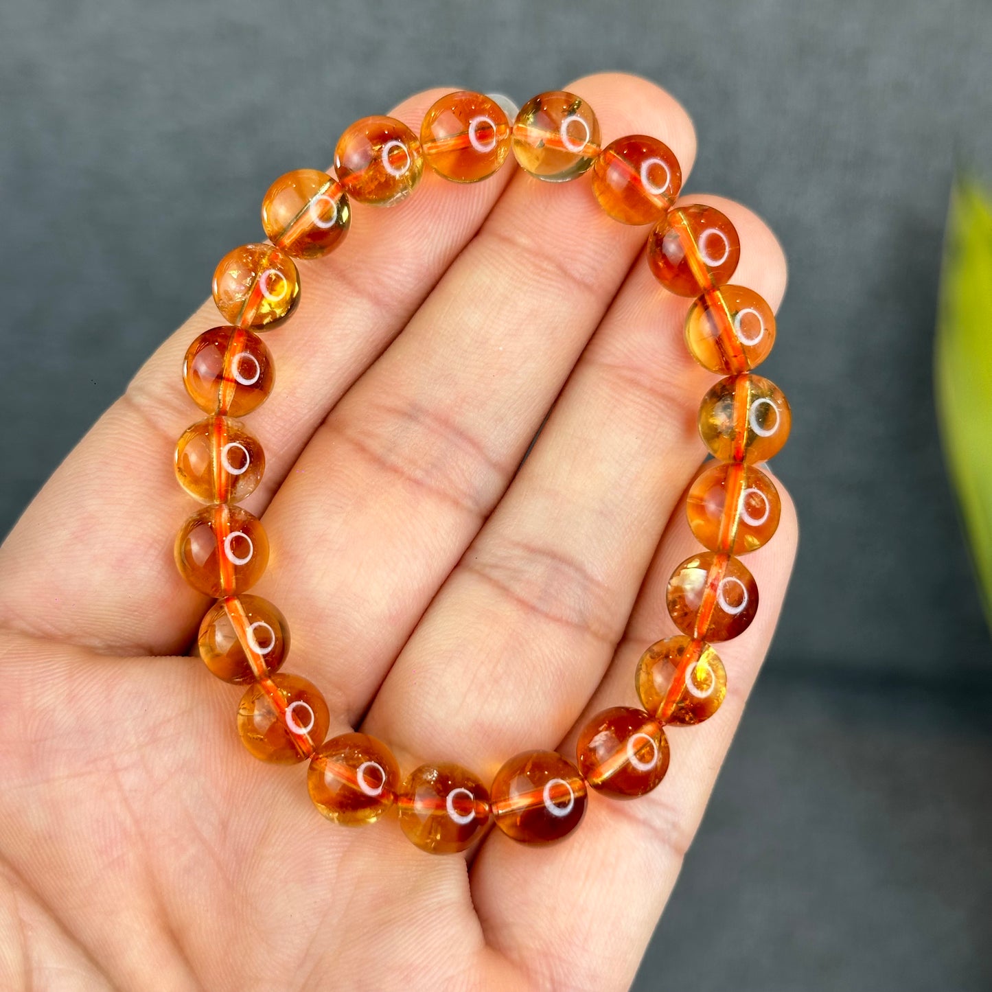 Natural Dark Golden Citrine Bracelet Size 8.5 mm