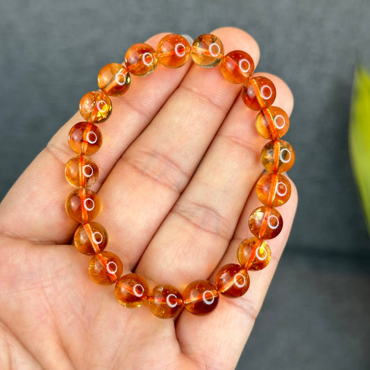 Natural Dark Golden Citrine Bracelet Size 8.5 mm