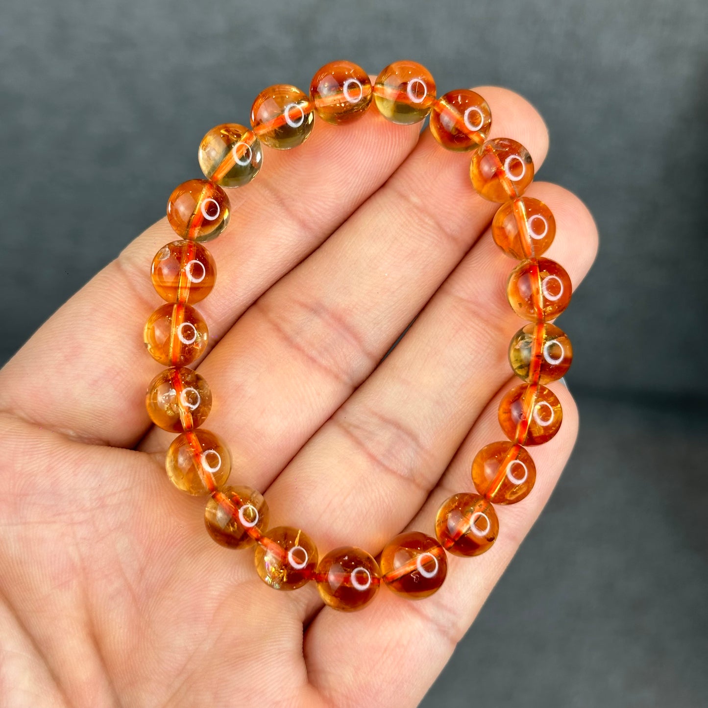 Natural Dark Golden Citrine Bracelet Size 8.5 mm