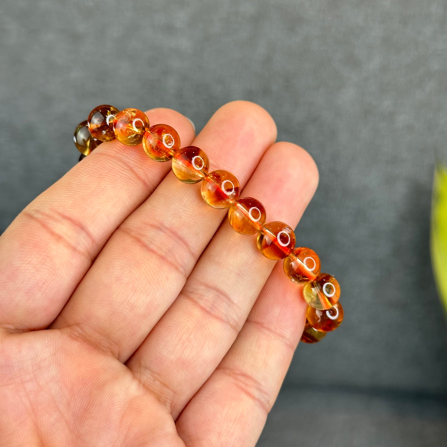 Natural Dark Golden Citrine Bracelet Size 8.5 mm