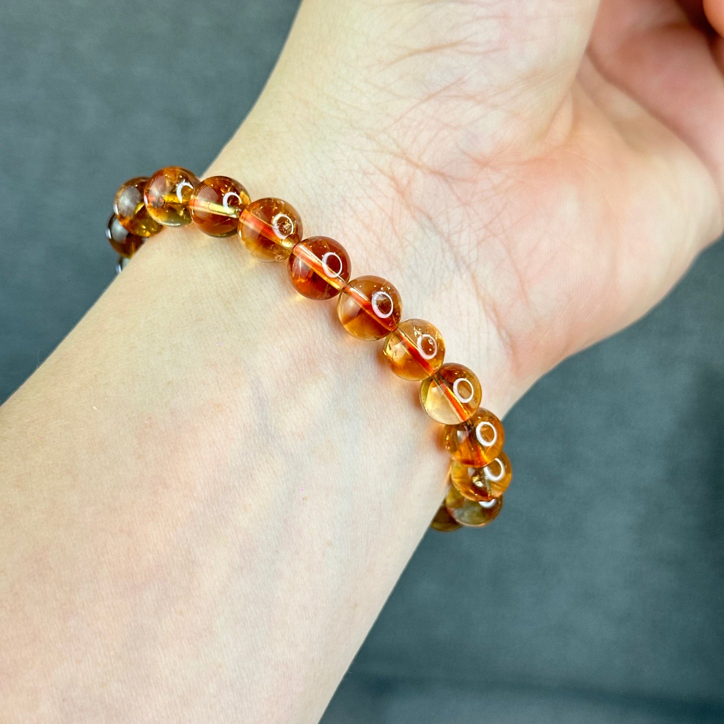 Natural Dark Golden Citrine Bracelet Size 8.5 mm