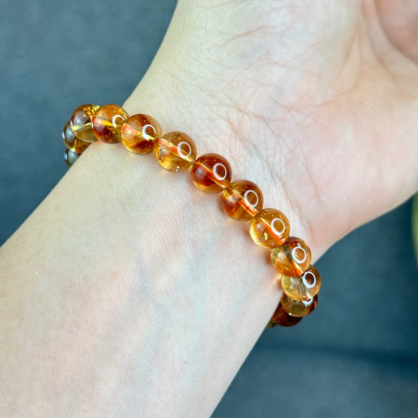 Natural Dark Golden Citrine Bracelet Size 8.5 mm