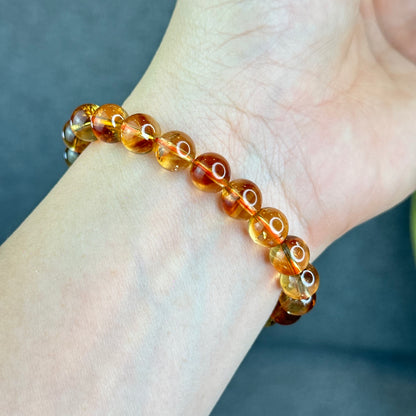 Natural Dark Golden Citrine Bracelet Size 8.5 mm