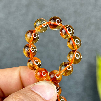Natural Dark Golden Citrine Bracelet Size 8.5 mm