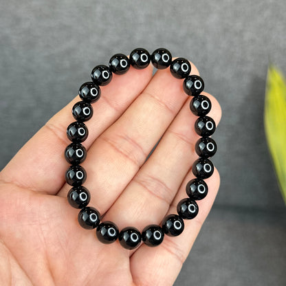 Natural Black Tourmaline Bracelet Size 8 mm