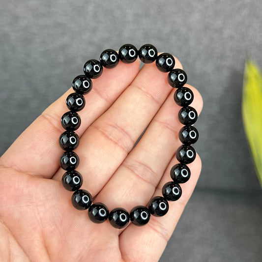 Natural Black Tourmaline Bracelet Size 8 mm
