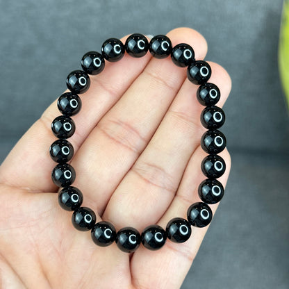 Natural Black Tourmaline Bracelet Size 8 mm