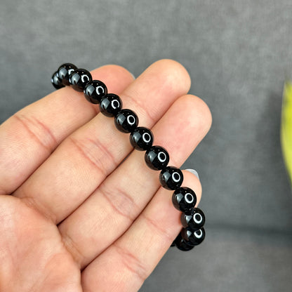 Natural Black Tourmaline Bracelet Size 8 mm