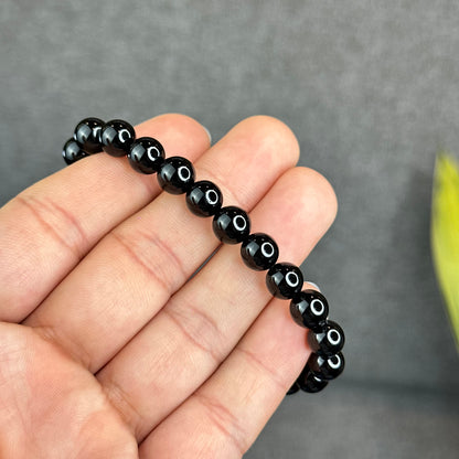 Natural Black Tourmaline Bracelet Size 8 mm