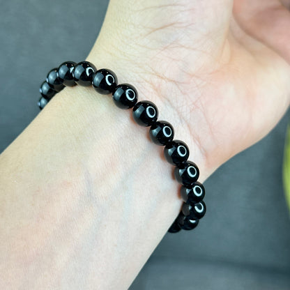 Natural Black Tourmaline Bracelet Size 8 mm