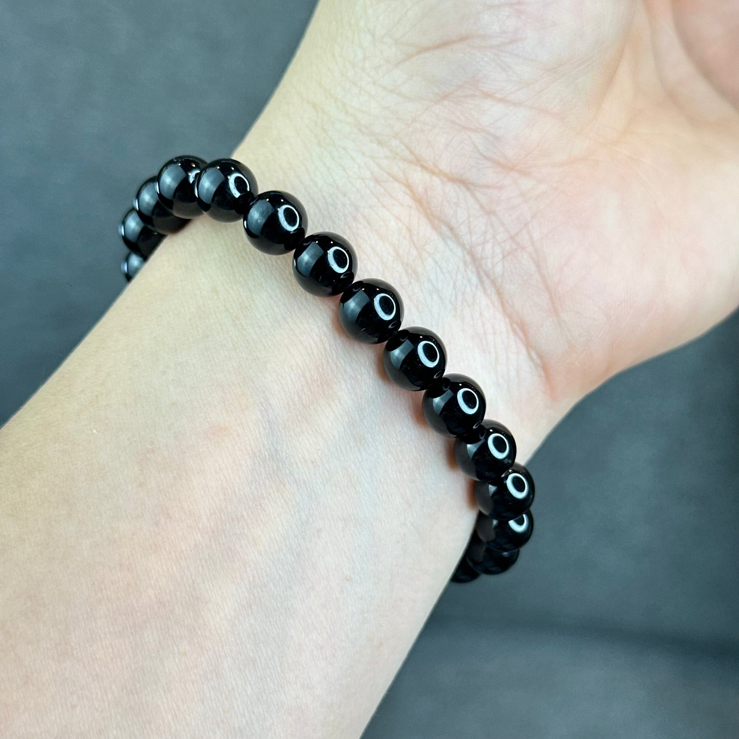 Natural Black Tourmaline Bracelet Size 8 mm