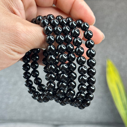 Natural Black Tourmaline Bracelet Size 8 mm
