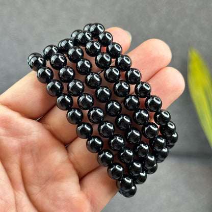 Natural Black Tourmaline Bracelet Size 8 mm