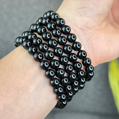 Natural Black Tourmaline Bracelet Size 8 mm
