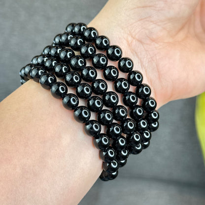 Natural Black Tourmaline Bracelet Size 8 mm