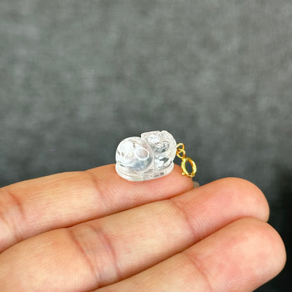 Natural Koi Fish Quartz Pixiu Charm