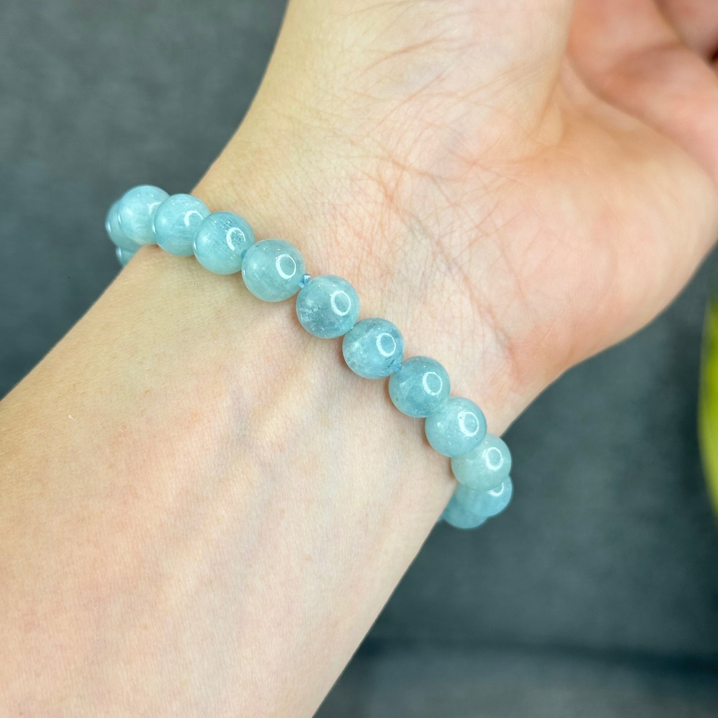 Natural Aquamarine Bracelet Size 8 mm
