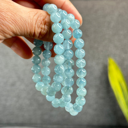 Natural Aquamarine Bracelet Size 8 mm