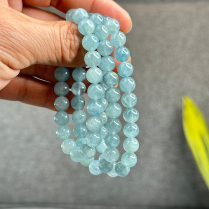 Natural Aquamarine Bracelet Size 8 mm