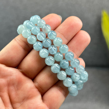 Natural Aquamarine Bracelet Size 8 mm